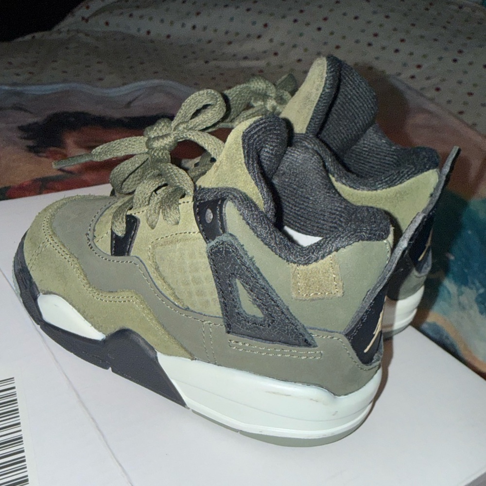 Jordan Kids Olive Green High-Top Sneakers - Picture 2 of 6